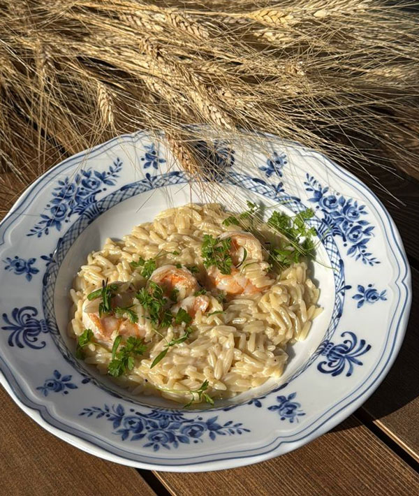 Фото Орзо с креветками
